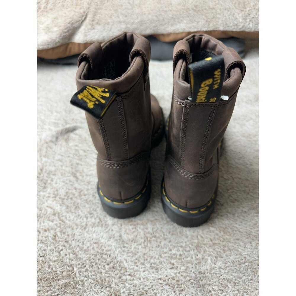 Dr. Doc Martens Anistone Lo 9 L - 8 M Dark Brown Leather Pull On Boots NWOB - Picture 4 of 14